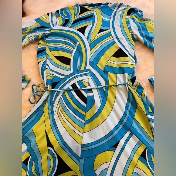 Vintage 90s Moanora Pucci-esque DeeLite DeeGroovy print wrap dress - Picture 5 of 10